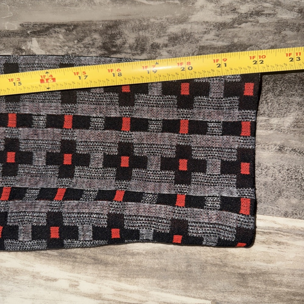 Vintage Women's 2 Button Blazer Jacket Polyester Gray Black Red Design 15/16 - Picture 13 of 13